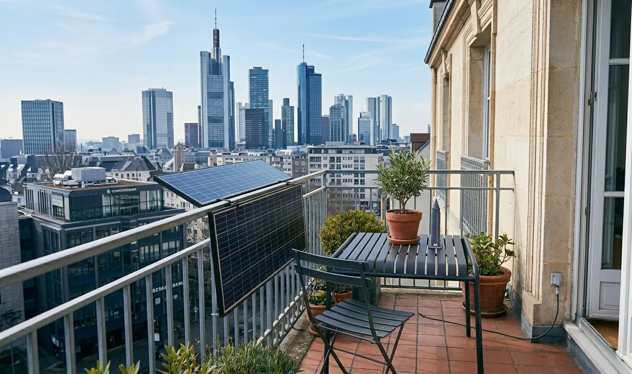400 W plug-in solar system on a Frankfurt balcony